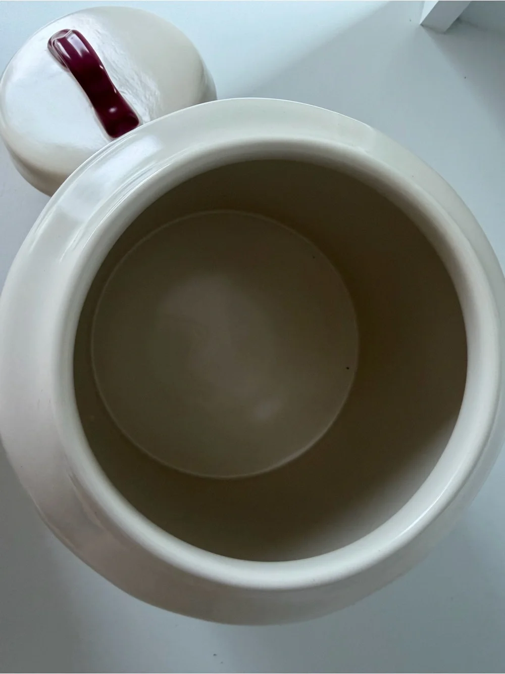Rae Dunn “Flour” Canister with Burgundy Handle